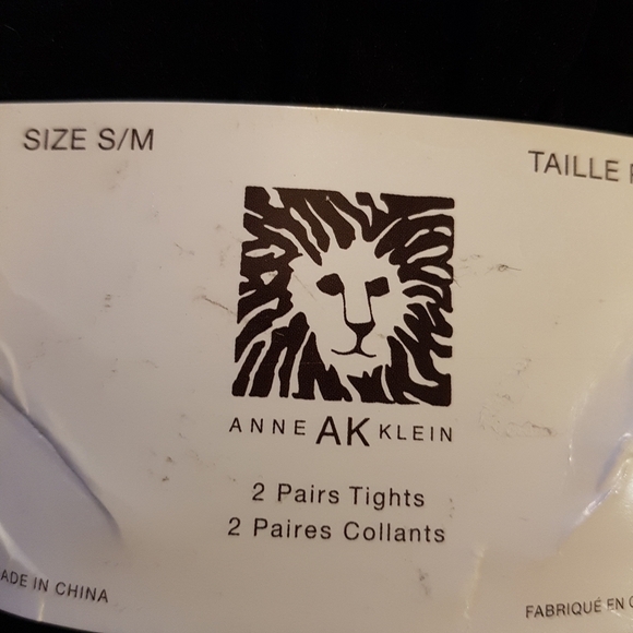 Anne Klein women's 2 pairs of tights S/M black & green - Picture 4 of 4